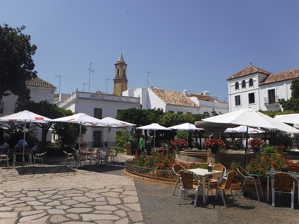 Flowerpots on the walls of Estepona's old town